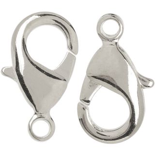 Silver Plated Metal Findings lobster Claw 4/pkg