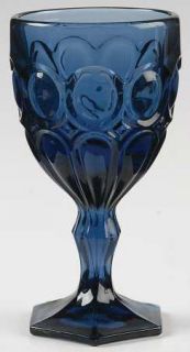 Fostoria Moonstone Dark Blue Wine Glass   Stem #2882, Dark    Blue, Heavy Presse