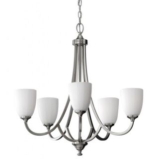Perry Brushed Steel 5 light Tiered Chandelier