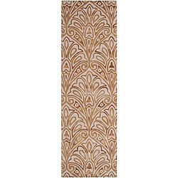 Bob Mackie Hand tufted Gold Contemporary Pyrenees New Zealand Wool Abstract Rug (26 X 8)