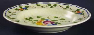 Longchamp Nemours Large Rim Soup Bowl, Fine China Dinnerware   Multicolor Flower
