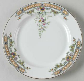 Heinrich   H&C 10899 Salad Plate, Fine China Dinnerware   Yellow,Blue&Pink Flora