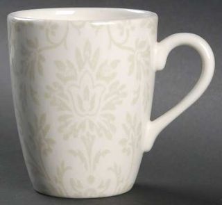 Gorham Jade Khaki Mug, Fine China Dinnerware   Khaki Damask On Off White,No Trim