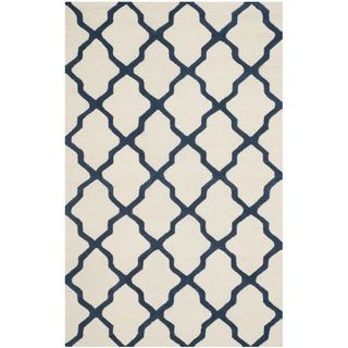 Safavieh Handmade Moroccan Cambridge Ivory/ Navy Wool Rug (8 X 10)