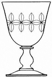 Tiffin Franciscan 17549 1 Water Goblet   Vertical & Horizontal Cut Bowl