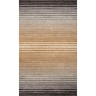 Hand crafted Brown/grey Ombre Casual Kiewa Wool Rug (2 X 3)