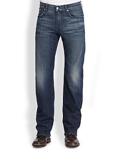 7 For All Mankind Austyn Relaxed Straight Jeans   Blue