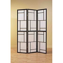 Black Wood Framed 3 panel Room Divider