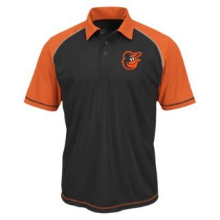 MLB Mens Baltimore Orioles Synthetic Polo T Shirt   Black/Orange (M)