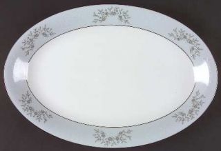 Noritake Blueridge 16 Oval Serving Platter, Fine China Dinnerware   Blue & Whit