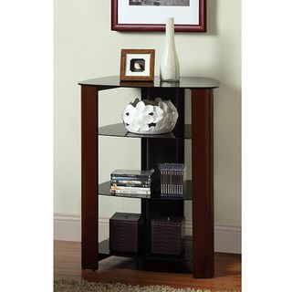 Audio Component 35 inch Tower With Espresso Wood Accents