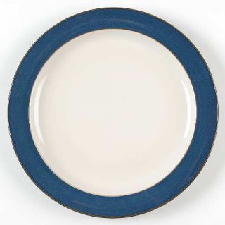 Denby Langley Boston Dinner Plate, Fine China Dinnerware   Dark Blue Border W/ B