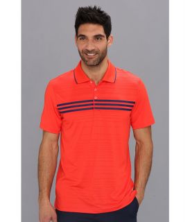 adidas Golf Puremotion 3 Stripes Chest Polo 14 Mens Short Sleeve Pullover (Orange)