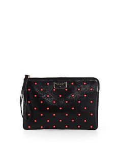 Marc Jacobs Studded Flat Zip Pouch   Black Red