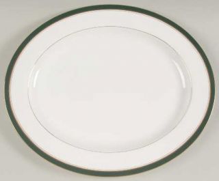 Royal Worcester Howard Leather Green 15 Oval Serving Platter, Fine China Dinner