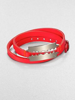McQ Alexander McQueen Leather Wrap Bracelet   Coral