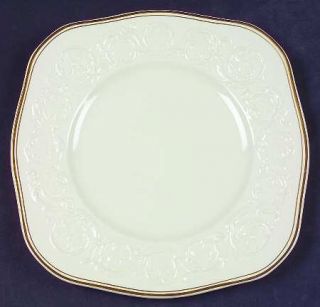 Wedgwood Athenian Gold Square Luncheon Plate, Fine China Dinnerware   Patrician,