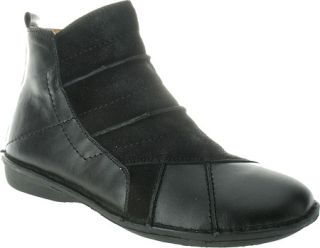 Womens Spring Step Groove   Black Leather/Suede Boots