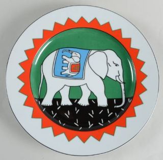 Block China Elephant 12 Chop Plate/Round Platter, Fine China Dinnerware   Red &