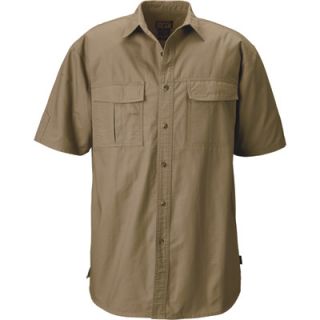 Gravel Gear Cotton Ripstop Short Sleeve Work Shirt with Teflon   Khaki, Medium