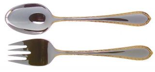 Waterford Powerscourt Gold (Stainless,Gold Accent) 2 Piece Salad Set, Solid Piec