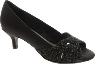 Womens Dyeables Tracy   Black Satin Ornamented Shoes
