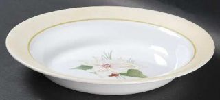 Corning Winter Harmony Rim Soup Bowl, Fine China Dinnerware   White Flowers,Holl