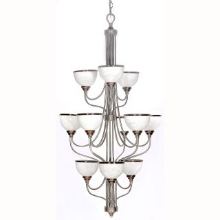 Windsor Brushed Steel 12 light Chandelier