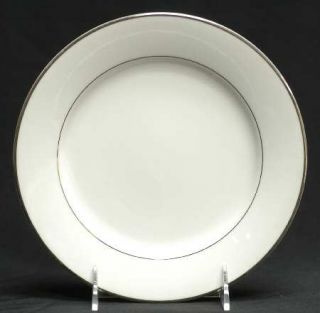 Noritake Derry Salad Plate, Fine China Dinnerware   White,Smooth,Rim,Platinum Ve