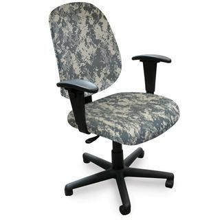 Allegra Mid back Adjustable height Task Chair (ACU digital camouflage/black baseWeight capacity 250 lbsDimensions 33 39 inches high x 23 inches wide x 26 inches deepSeat dimensions 20 inches wide x 19 inches deep Back size 17.25 19.5 inches x 16 inche