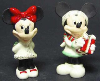 Lenox China Mickey & Minnie Figural Giftware Figurine Salt and Pepper, Fine Chin