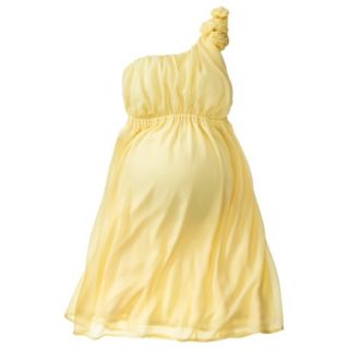Merona Maternity One Shoulder Rosette Dress   Yellow XL
