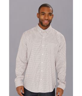 Volcom Weirdoh Mini Check L/S Shirt Mens Long Sleeve Button Up (White)