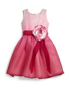 Zoe Girls Silk Chiffon Dip Dye Dress   Pink