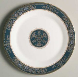 Royal Doulton Carlyle Salad Plate, Fine China Dinnerware   Blue Flowers, Gold Le