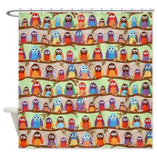  Funky Classic Owls Shower Curtain  Use code FREECART at Checkout
