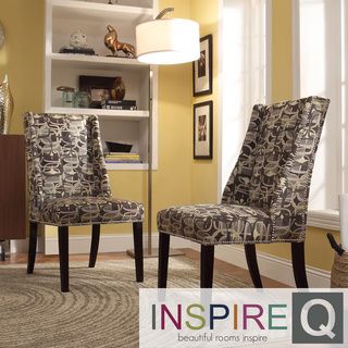 Inspire Q Regency Fun Geometric Nailhead Wingback Hostess Chairs (set Of 2)