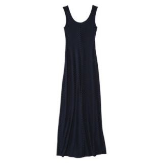Merona Womens Knit Maxi Tank Dress   Black/Blue Chevron   L(11 13)