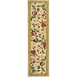 Hand hooked Boni Ivory/ Beige Wool Rug (26 X 12) (IvoryPattern FloralMeasures 0.375 inch thickTip We recommend the use of a non skid pad to keep the rug in place on smooth surfaces.All rug sizes are approximate. Due to the difference of monitor colors, 
