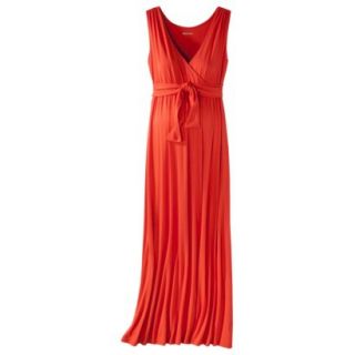 Merona Maternity Sleeveless Tie Waist Maxi Dress   Orange L