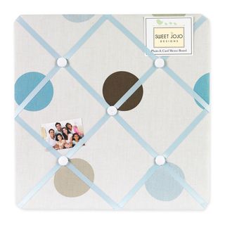 Sweet Jojo Designs Mod Dots Blue And Brown Fabric Memory Board (CottonDimensions 14 inches long x 14 inches wide )