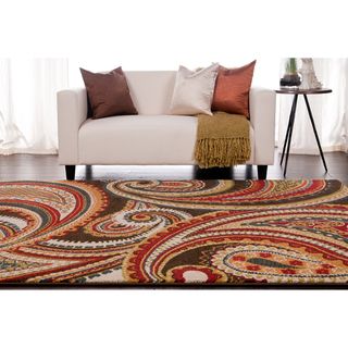 Meticulously Woven Contemporary Brown/red Floral Paisley Floral Fordbridge Rug (710x10)
