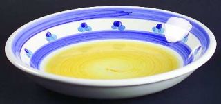 Caleca Zafferano 8 Soup/Pasta Bowl, Fine China Dinnerware   Blue Flowers,Leaves