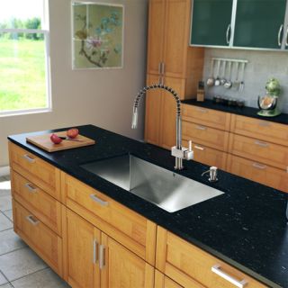 Vigo Industries VG15151 Kitchen Sink Set, All In One 32 Undermount Sink amp; Faucet Stainless Steel