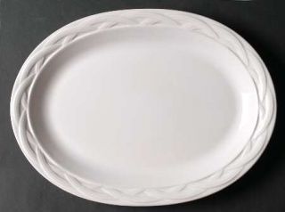 Pfaltzgraff Acadia White 12 Oval Serving Platter, Fine China Dinnerware   Stone