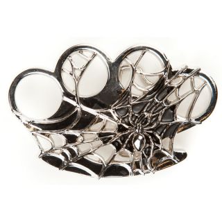 Knuckle & Web Belt Buckle Silver One Size For Men 176966140