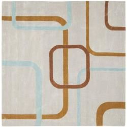 Handmade Avant garde Deco Grey Rug (7 Square)
