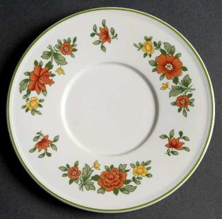 Villeroy & Boch Summer Day Saucer for Flat Cup, Fine China Dinnerware   Rust,Yel