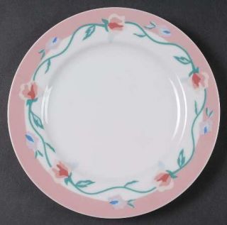 Home Settings Harmony Rose Salad Plate, Fine China Dinnerware   Pink Flowers,Pin