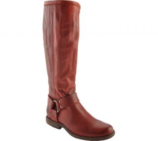 Womens Frye Phillip Harness Tall   Burnt Red Boots